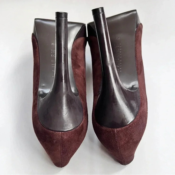 Lauren Ralph Lauren Chocolate Brown Suede Platform Pumps High Heels Size 7.5 - Picture 12 of 15